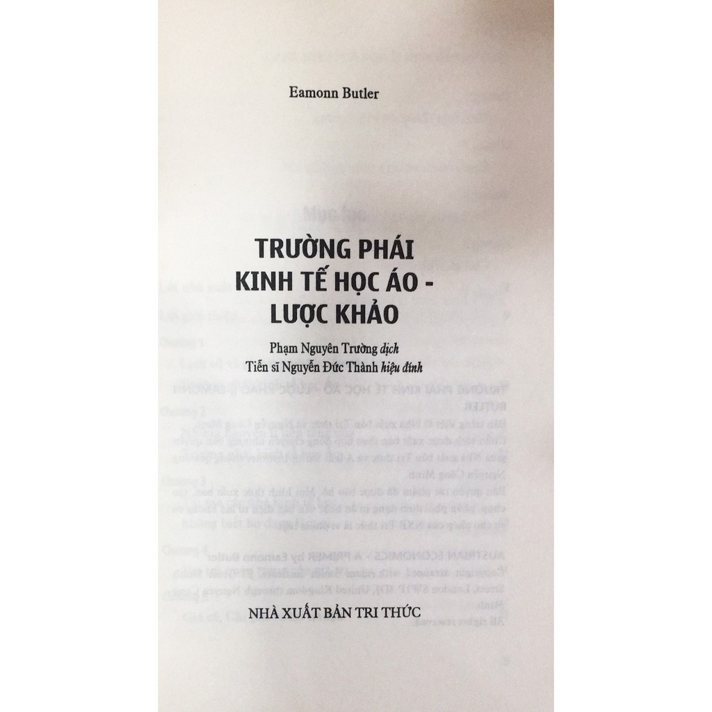 Sách - Trường phái kinh tế học Áo - lược khảo