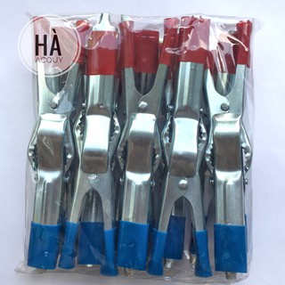 Kẹp Acquy Cá Sấu Xi Xanh Đỏ 30A - 7Cm -10 cặp