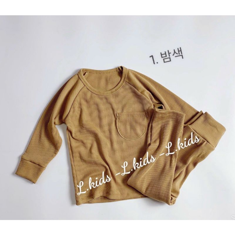 BỘ CẠP CAO DÀI TAY CHO BÉ THUN GÂN - KIỂU HÀN QUỐC K.WOO