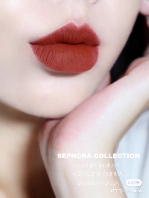 [CÓ SẴN]🔥Son kem lì Sephora cream lip stain màu 25 Coral Sunset🔥