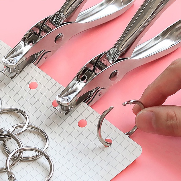 Khoen tròn inox Flashcard LIZAMO đóng gáy sách, album, nhật kí - Khoen móc vòng còng đóng sổ, sổ tay CS172