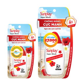 Sunplay Super Block SPF81, PA++++: Sữa chống nắng cực mạnh`