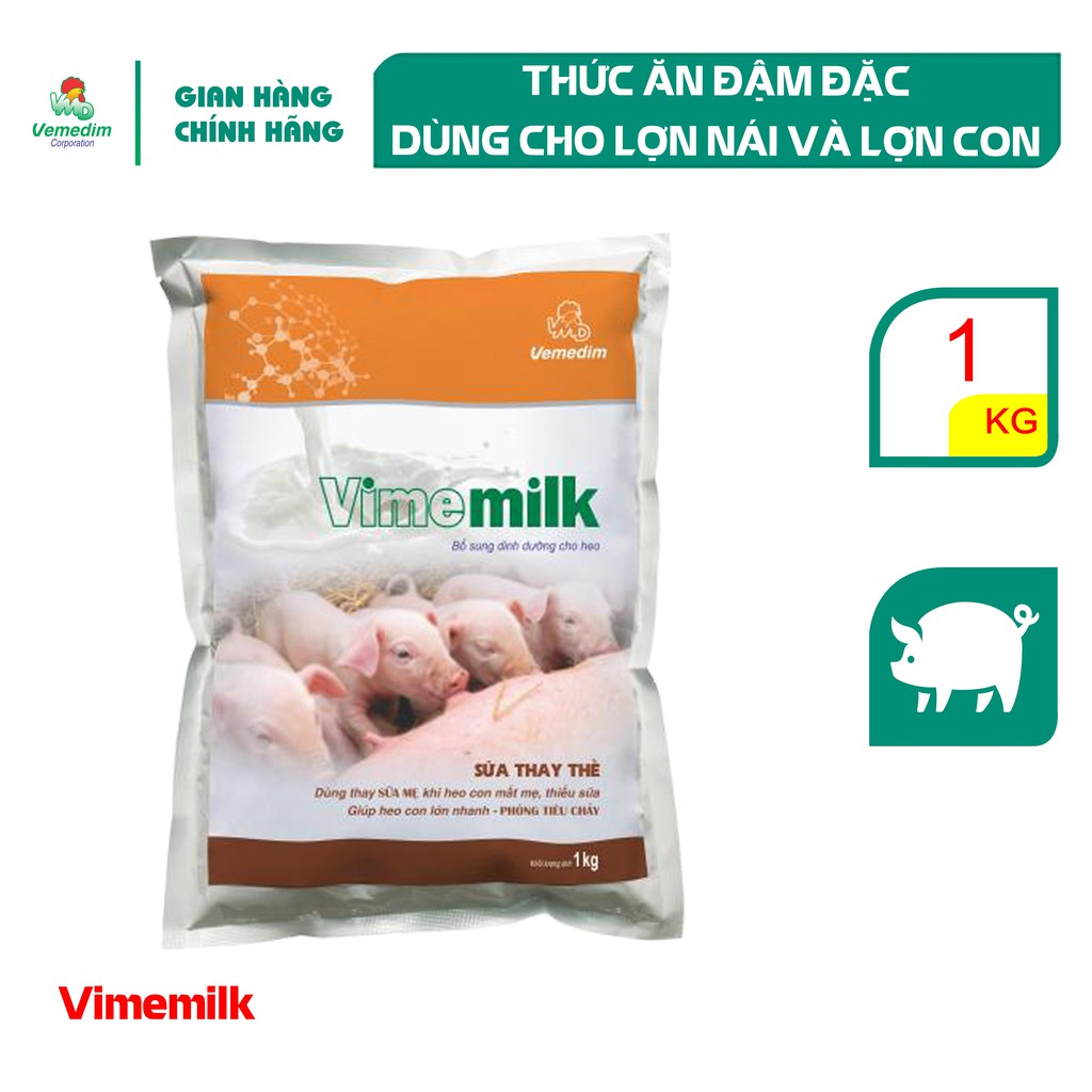 Vemedim VIMEMILK thức ăn đậm đặc cung cấp dinh dưỡng dùng cho lợn nái và lợn con, gói 1kg