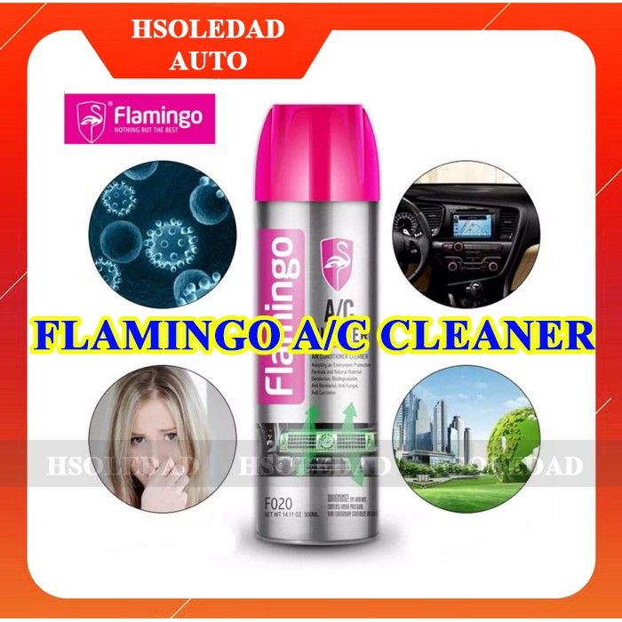 Bình xịt vệ sinh điều hòa xe ô tô A/C Cleaner Flamingo F020 - Làm sạch, khử mùi