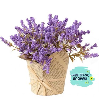 Hoa Lavender giả (bình kèm hoa) - Hoa oải hương để bàn giả vintage trang trí