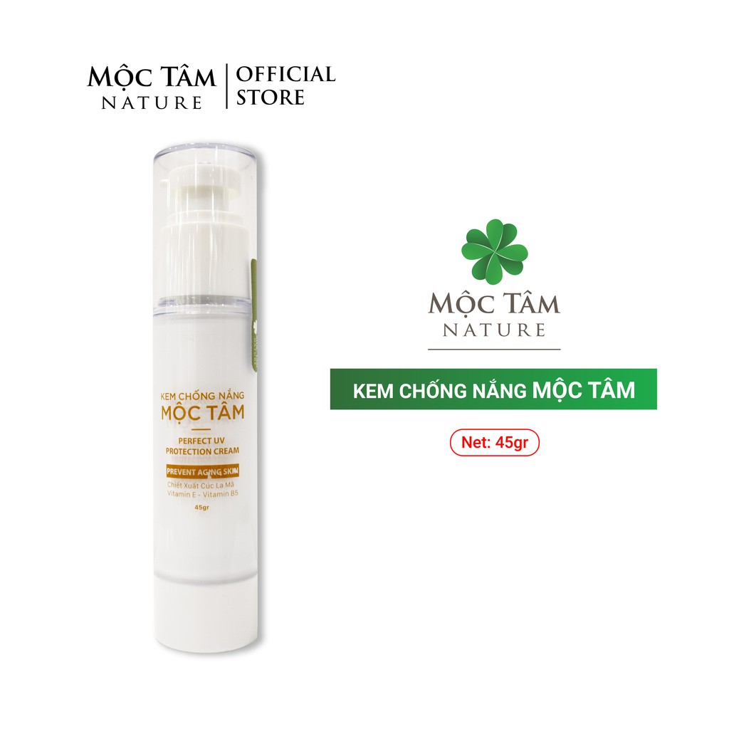 Kem Chống Nắng Mộc Tâm SPF50 - 45g Ngăn Chặn Tia UV, Dưỡng Ẩm, Ngừa Lão Hóa (Mộc Tâm Nature) | BigBuy360 - bigbuy360.vn