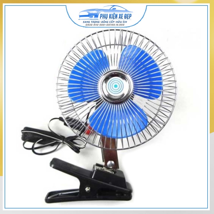 Quạt gió kẹp lồng sắt 12v – 24v  ⚡FREESHIP⚡ cho ôtô, xe hơi chất liệu hợp kim có phủ lớp tĩnh điện.