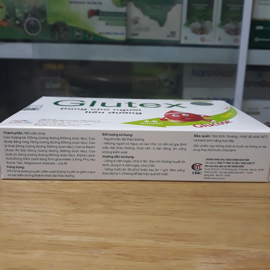 GLUTEX - Hỗ trợ hạ đường huyết, điều trị và ngăn ngừa biến chứng tiểu đường, đái tháo đường, mỡ máu cao