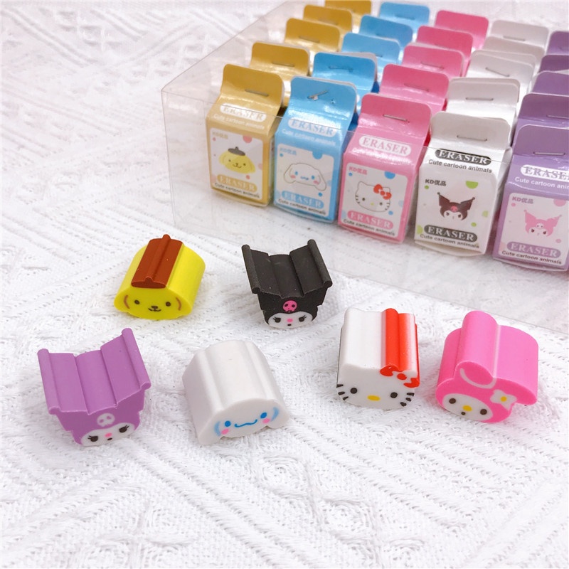 Bộ 6 Cục Tẩy Hello Kitty Kuromi Pom Pom My Melody Cinnamoroll Dành Cho Trẻ Em