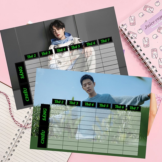 Nhãn / thời khóa biểu Tiêu Chiến Vương Nhất Bác Trần tình lệnh nhãn tên nhãn tập nhãn vở