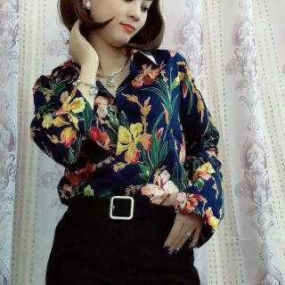 Sơmi lụa hoa 3d cao cấp