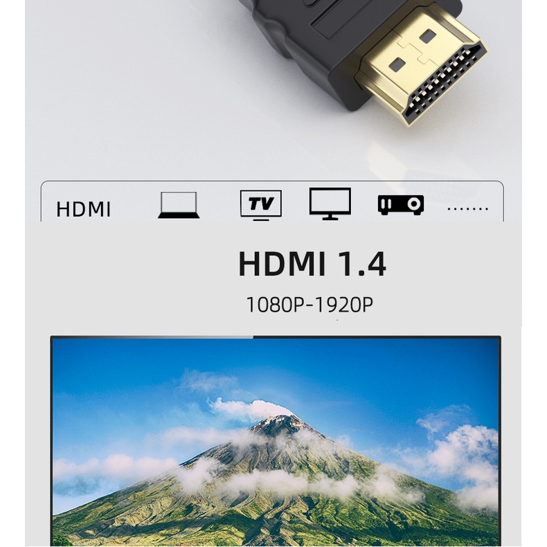 Dây màn hình HDMI 1.4 HD Line - Độ phân giải 1080x1920 (cáp HDMI mạ vàng)  [CHẤT]