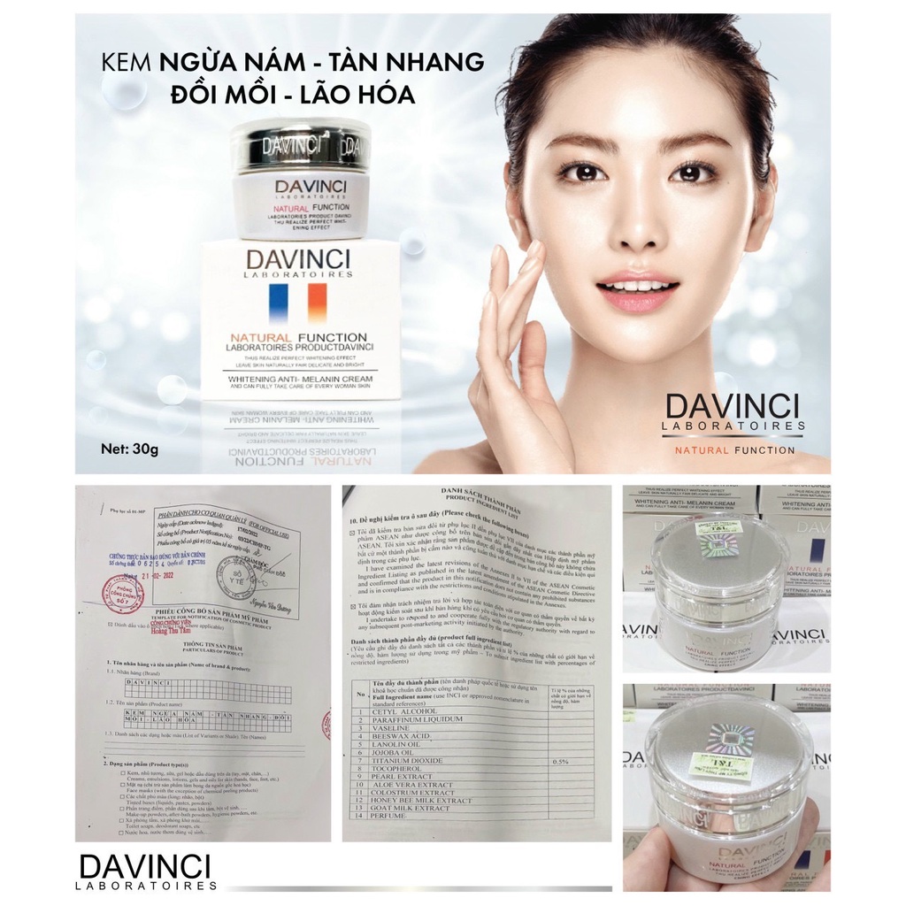 [Hàng chuẩn_Bao Đổi Trả_Giá tốt] Kem/serum Dưỡng Da Cao Cấp Davinci-30g