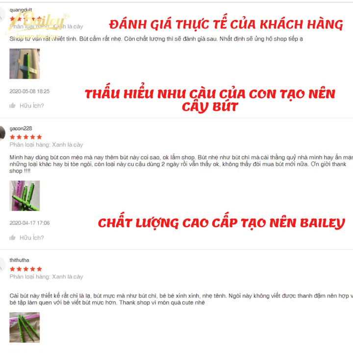 Bút máy☄️CHÍNH HÃNG☄️ tập viết chữ cho bé lớp 1 2 - nhỏ-nhẹ-bền và trơn không gai- không mỏi tay Bailey 07