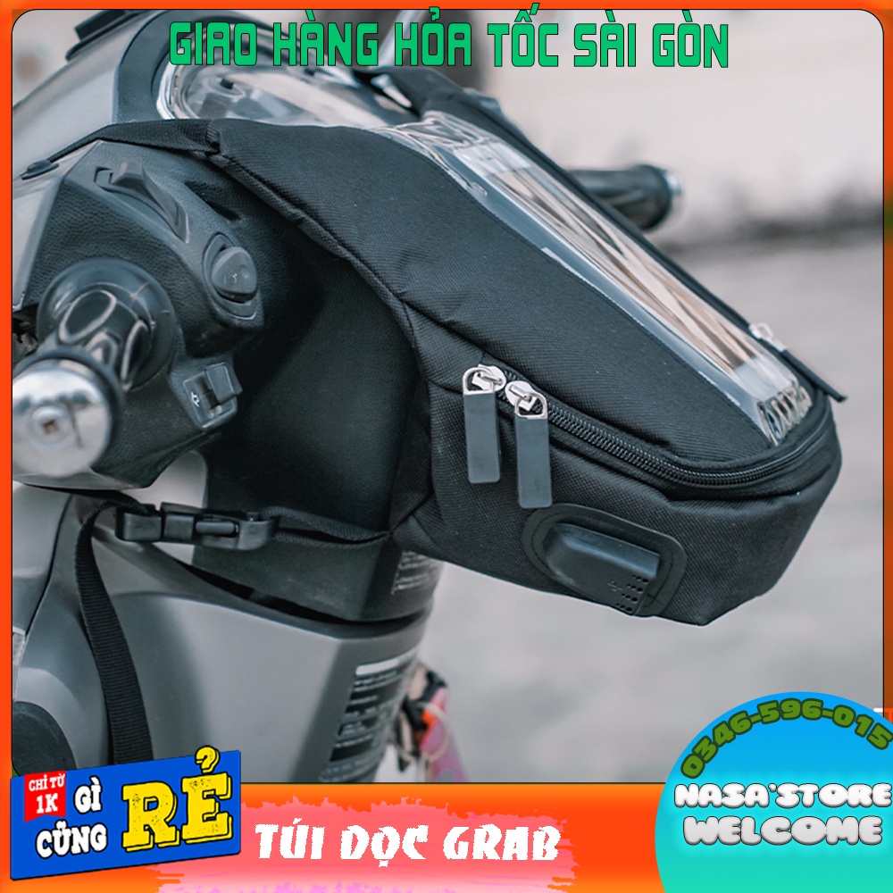 Túi Treo Điện Thoại Để Dọc Cho Xe Máy Chống Nước Cảm Ứng Tốt , Khóa Kéo Chắc Chắn