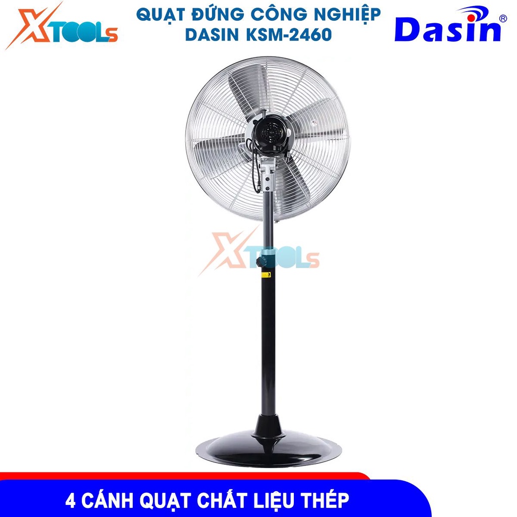 Quạt đứng công nghiệp Dasin công suất 300-525W, 4 cánh quạt nhôm cao cấp, 3 tốc độ, lồng sơn tĩnh điện [XTOOLs][CHÍNHÃNG