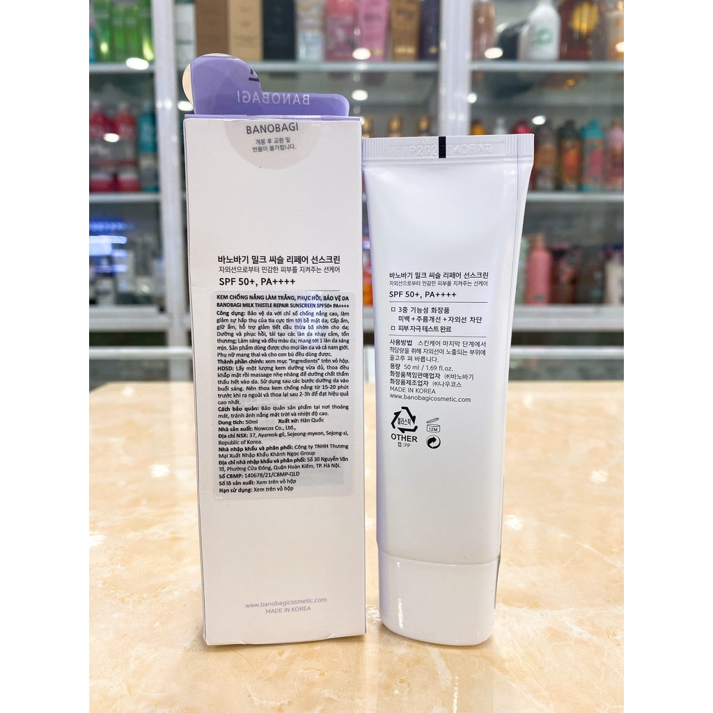 Kem Chống Nắng Banobagi Milk Thistle Repair Sunscreen Hàn Quốc 15ml