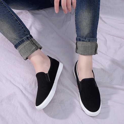 Slip on nam nữ - Giày lười vải "little star" - Vải thô 3 màu đen, trắng và xanh navy - Mã A511 | BigBuy360 - bigbuy360.vn