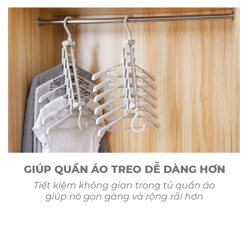 Móc treo đồ phơi quần áo thông minh kiểu dáng hàn quốc cho người lớn trẻ em nhiều tầng linh hoạt