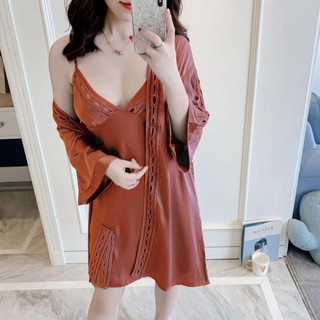 [HÀNG CAO CẤP]  Áo choàng với váy ngủ chất lụa satin cao cấp S3