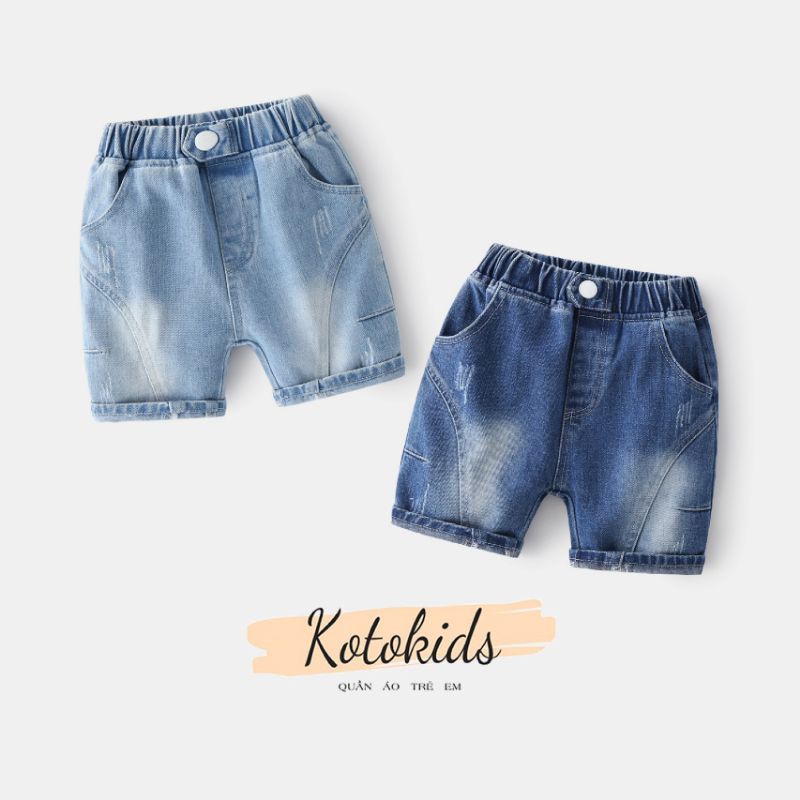 Quần Jean bé trai WELLKIDS quần short bò chất mềm cho bé (KZ3228)