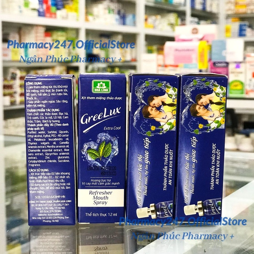 XỊT MIỆNG GREELUX EXTRA COOL FRESH MINT COOL BẠC HÀ THƠM MIỆNG