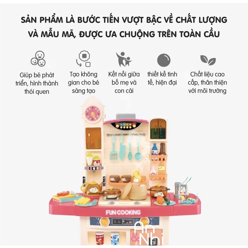 Bộ đồ chơi nhà bếp thông minh màu hồng - size 1 mét