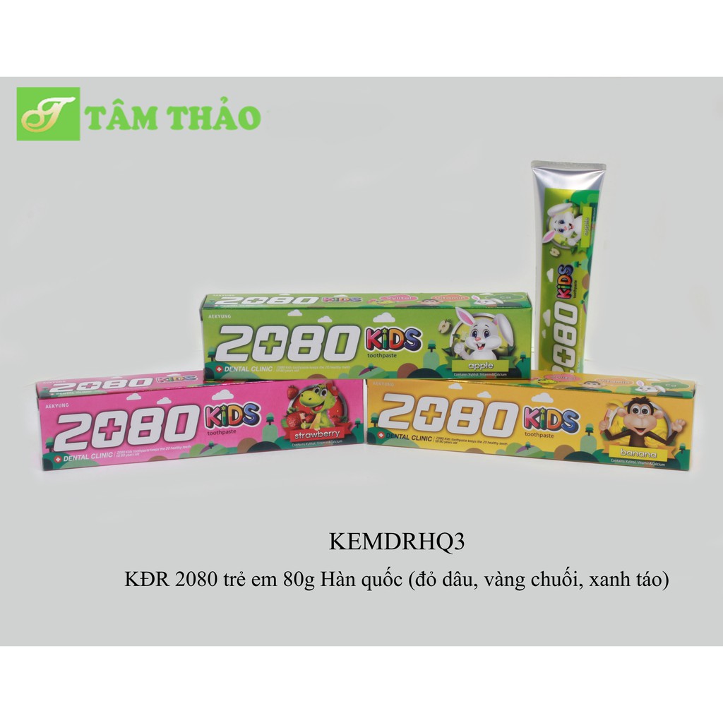 Kem đánh răng 2080 trẻ em 80g Hàn quốc 8801046886359, 8801046241912, 8801046886342