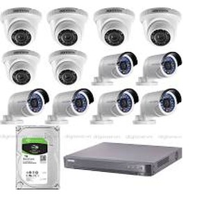 Bộ 1 đầu ghi 16 kênh 12 camera 2.0 1 ổ cứng 1000g