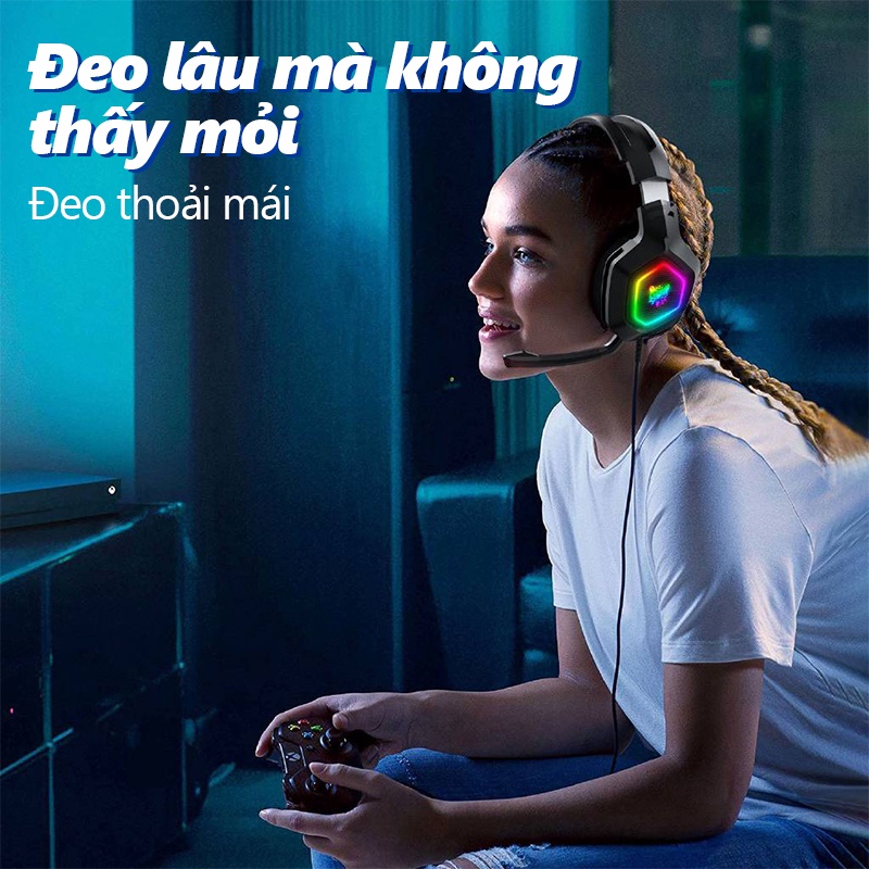 ONIKUMA K10 Tai Nghe Trùm Đầu Chơi Game Ps4 Rgb Led Cho Pc Laptop Ps4,Online