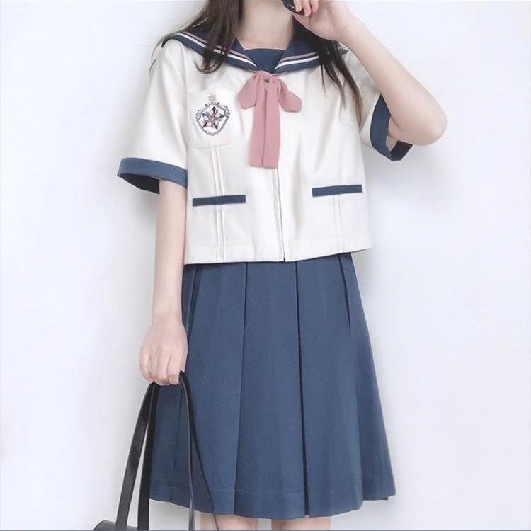 【Snow Cherry】Two Orthodox JapaneseJKUniform Original Sailor Suit Summer Clothes Long-Sleeved Shirt College Style School Uniform【5Month10Day After】