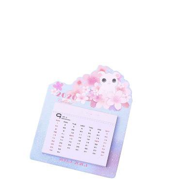 Lịch để bàn mini mèo hoa anh đào động vật cô gái L7