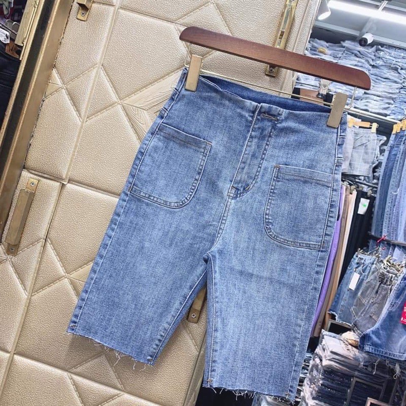 [Mã WASTMAY giảm 15% tối đa 30K đơn 150K] Quần ngố jean giãn hai túi đắp mã N07, kèm ảnh thật trải sàn
