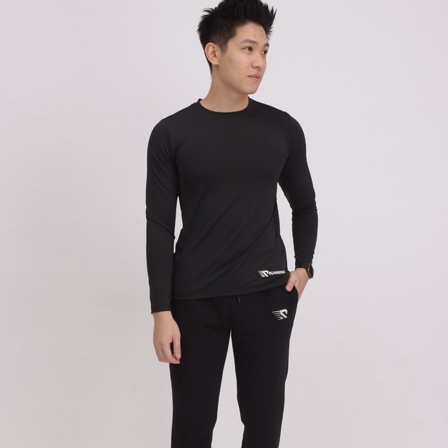 Áo thun giữ nhiệt nam cổ ngắn co giãn, áo thun giữ nhiệt thể thao Loại 1 cotton giữ ấm hiệu quả- Màu Đen | BigBuy360 - bigbuy360.vn
