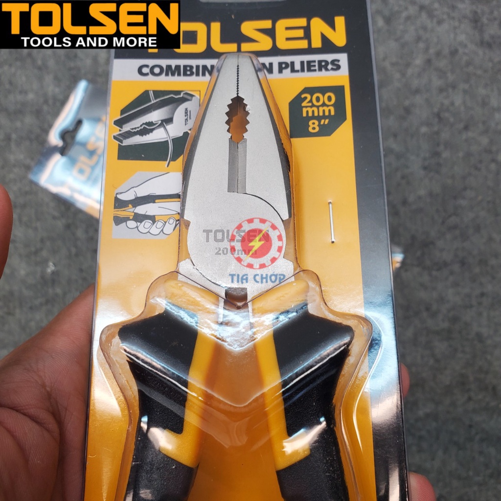 Kìm răng điện đa năng TOLSEN mũi vuông 7” 10001, 8” 10002