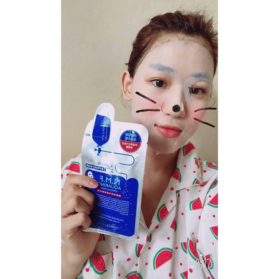 Combo 5 Mặt Nạ Cấp Ẩm Chuyên Sâu, Kiềm Dầu, Se Khít Lỗ Chân Lông Mediheal N.M.F Aquaring Ampoule Mask 25ml x5