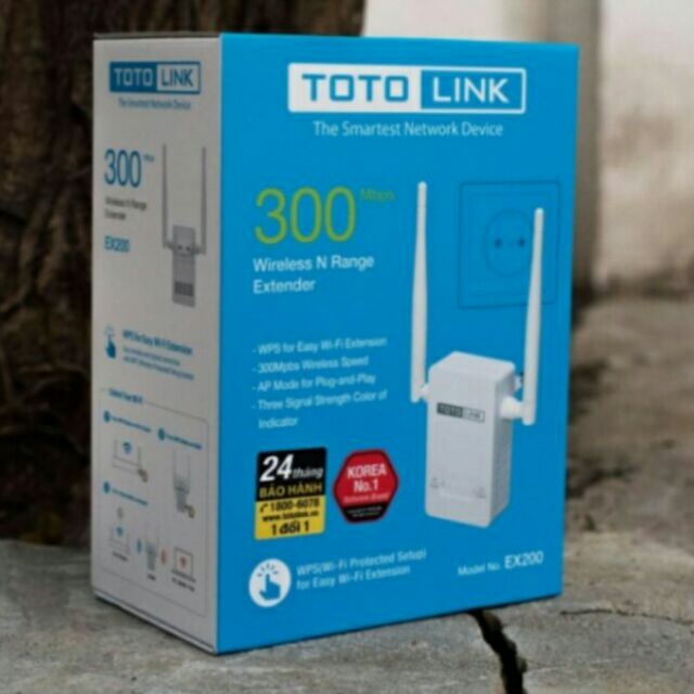 Thiết bị Kích sóng WiFi Repeater TOTOLINK EX200 (Trắng)