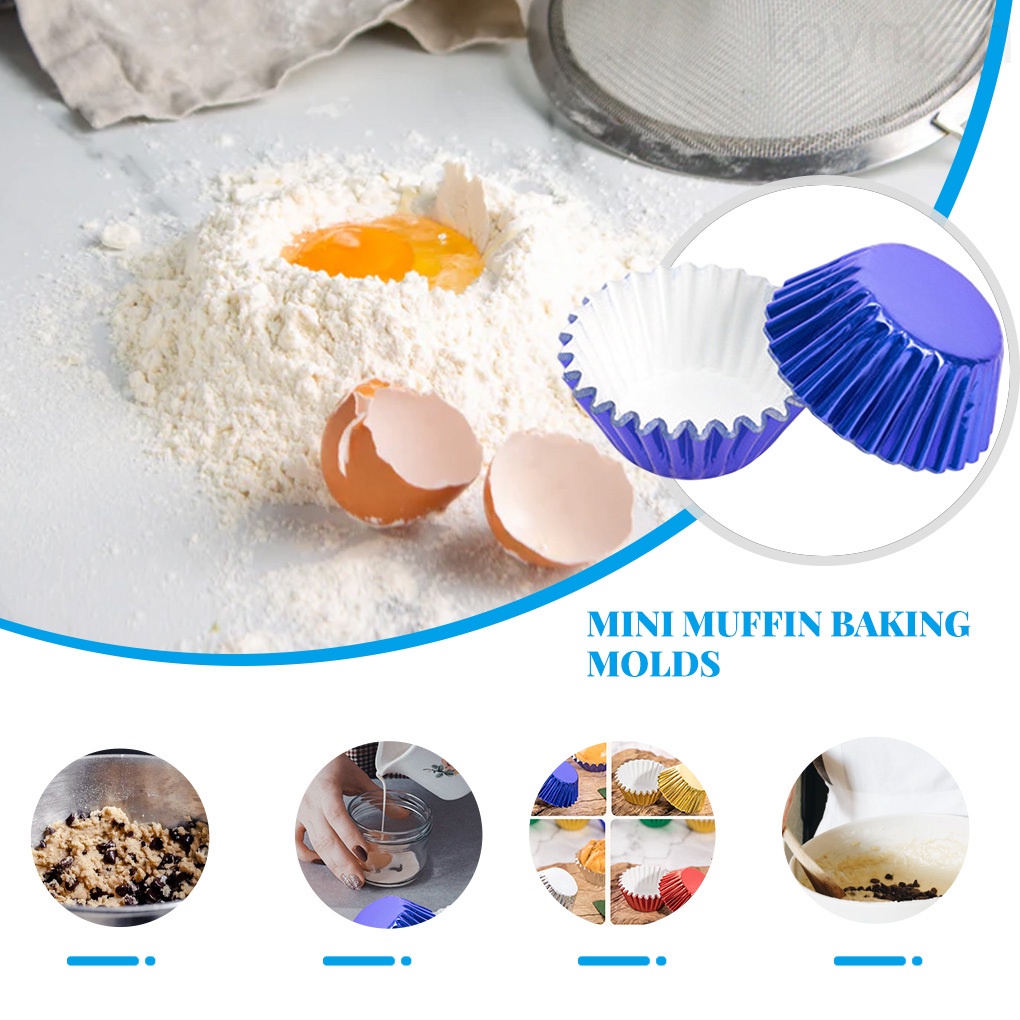 Set 100 khuôn giấy mini làm bánh cupcake chống dính DIY