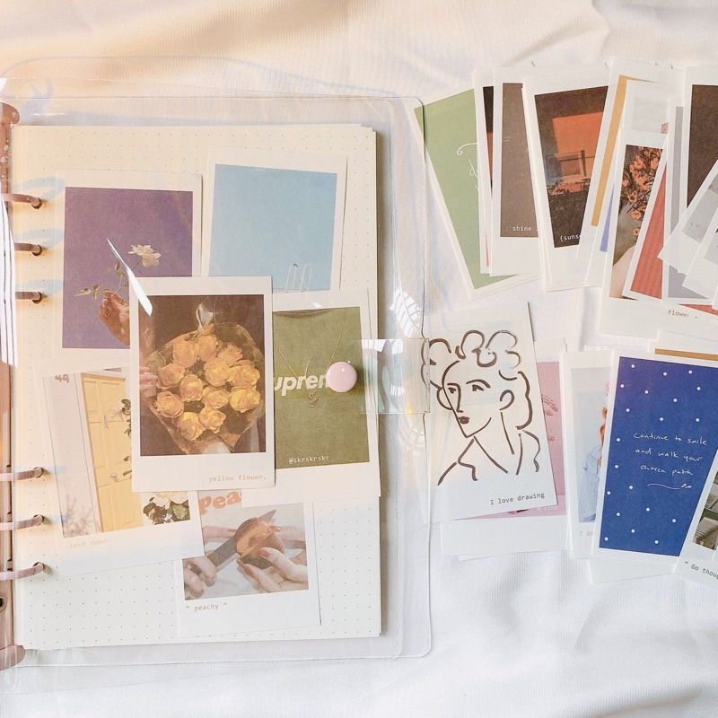 Set 50 Tấm Hình in Kiểu Polaroid style Aesthetic - Ảnh in Sẵn Trang Trí Sổ Bullet Journal / Tường