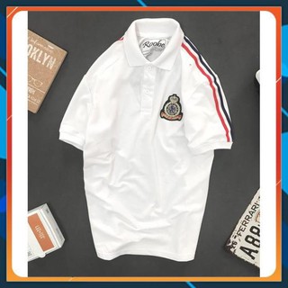Áo Thun Nam 🎯FREESHIP – HÀNG CHẤT🎯 Cổ Bẻ Vai Phối Sọc Thêu Logo, Chất Liệu Thun Cá Sấu Cao Cấp - PL