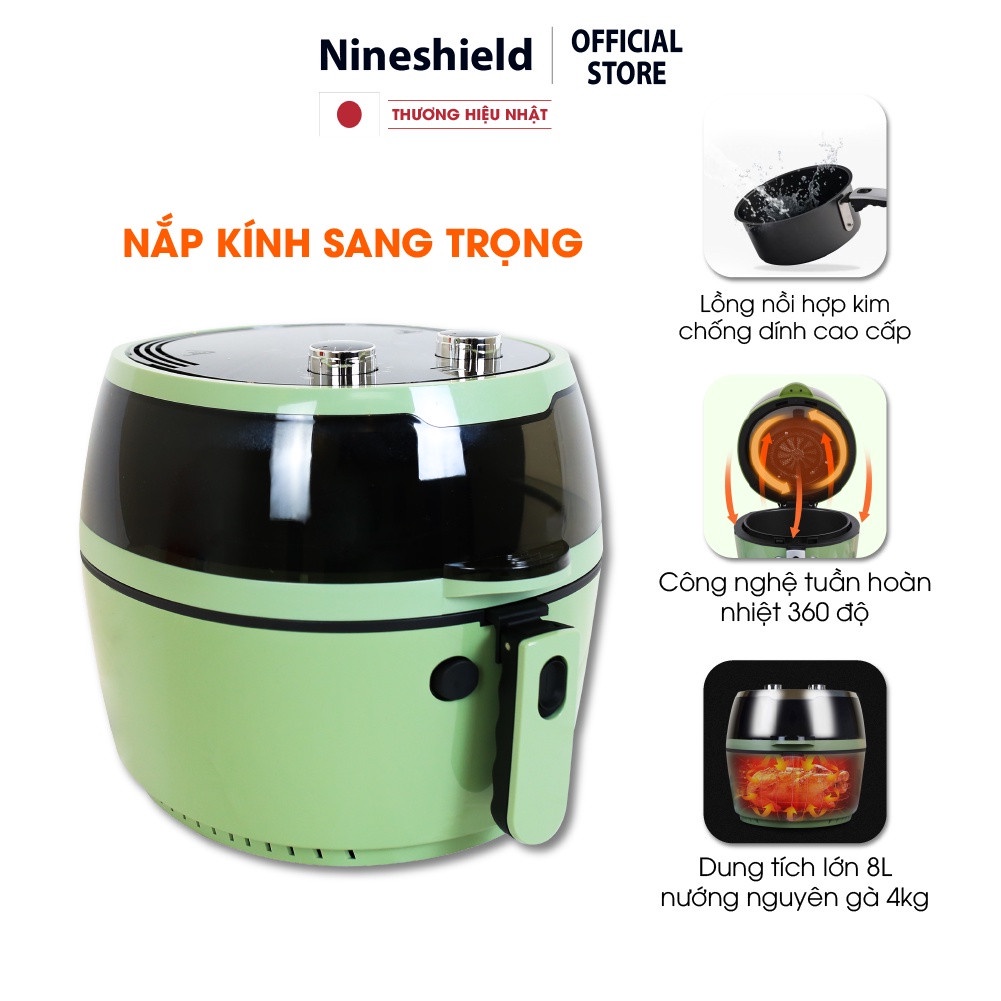 NỒI CHIÊN KHÔNG DẦU NINESHIELD 8L KB-6001M HÀNG CHÍNH HÃNG BẢO HÀNH 12 THÁNG