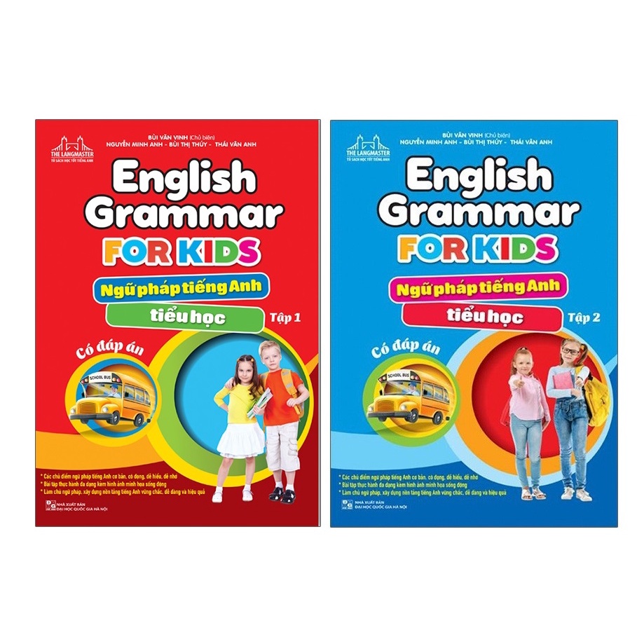 Sách Combo English Grammar For Kids - Ngữ Pháp Tiếng Anh Tiểu Học - Tập 1 +Tập 2