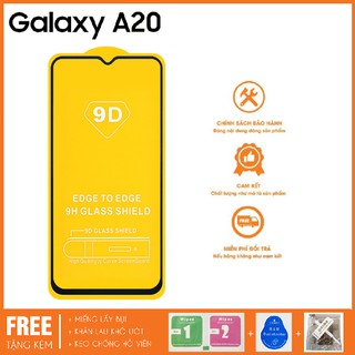 Kính Cường lực samsung Galaxy A20 Full Keo Màn Hình - Màu Đen tặng keo chống hở mép