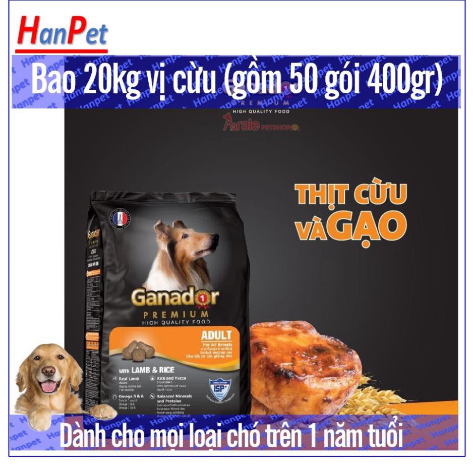 HCM-  Ganador Adult Bao 20kg Thức ăn cho chó dạng hạt dành cho mọi loại chó trên 1 năm tuổi