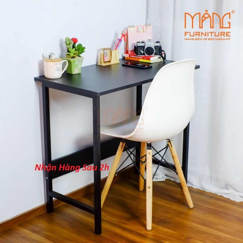 Bàn Học làm việc - GIAO TRONG 1H - Màu đen trắng hiện đại, tiện ích kèm kệ sách thông minh ( ĐỔi TRẢ TRONG 7 NGÀy )