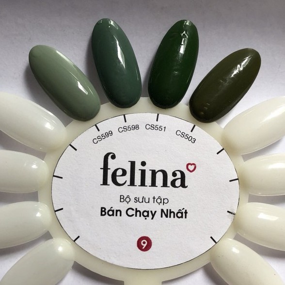 Sơn Móng Tay Màu Xanh Lá Cây Thông Cao Cấp FELINA Keratin Anti-UV 18ml #CS598