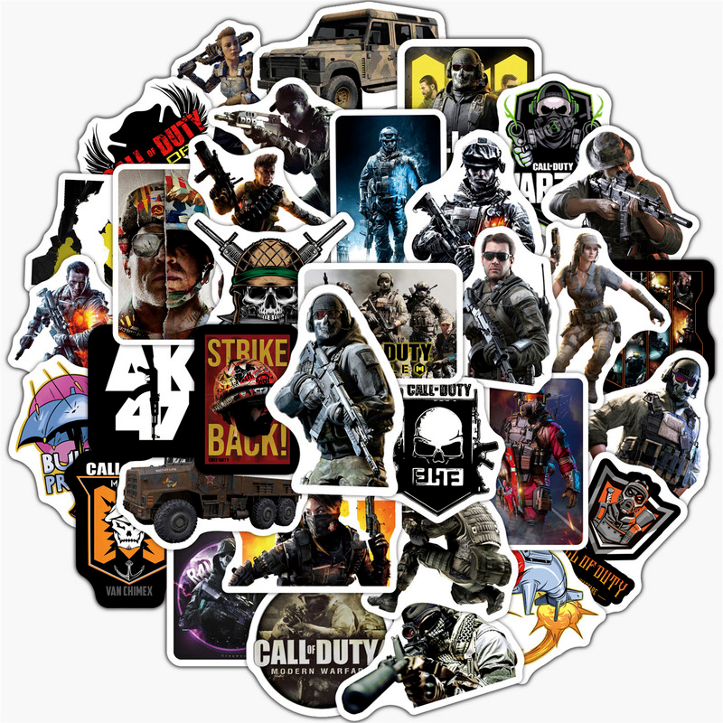 Set 100 sticker dán chống nước in hình game Call of Duty