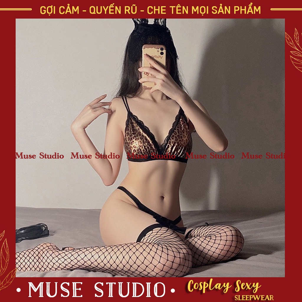đồ lót sexy, bộ đồ lót da báo gợi cảm