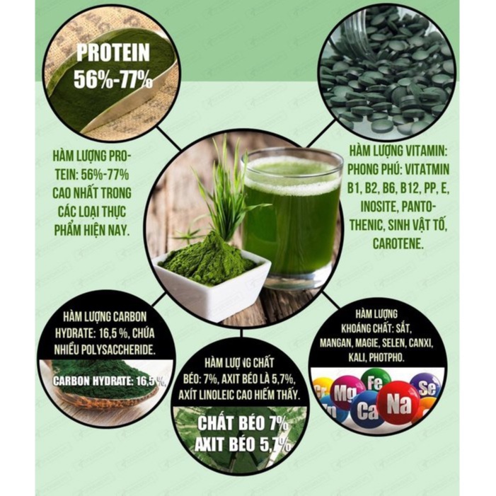 Tảo xoắn tem đỏ Nhật Bản, viên tảo xoắn Spirulina hộp 2200 viên