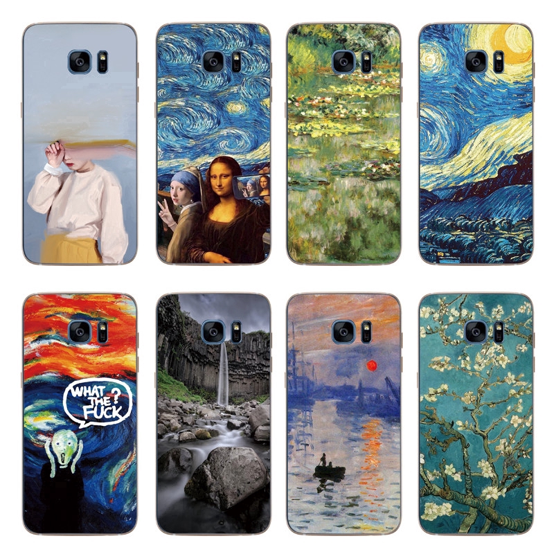 Ốp điện thoại TPU chống sốc hình tranh Van Gogh cho Samsung Galaxy Note5/Note 4/S6/S7 Edge